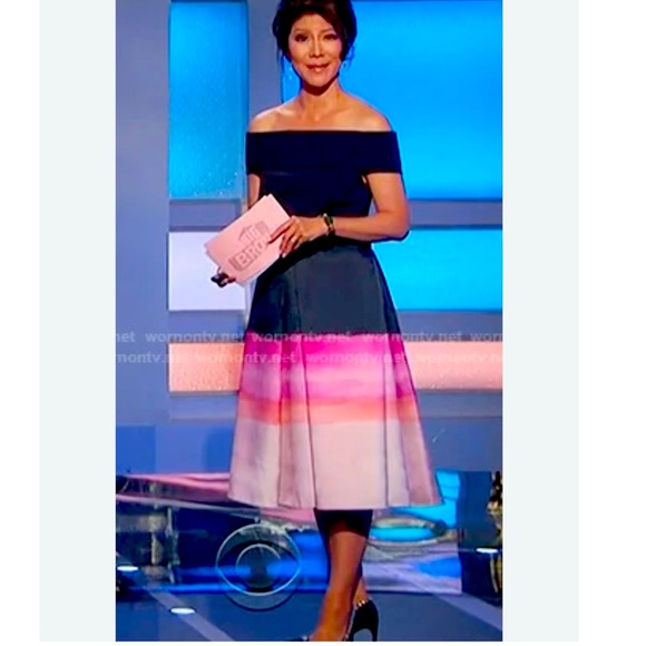 TED BAKER MARINA FIT AND FLARE MOSIAC STRIPED DRESS SZ US 6 OR TED SZ 2 - Picture 5 of 6